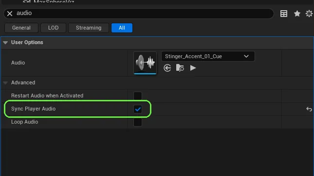 Audio Player Details panel with