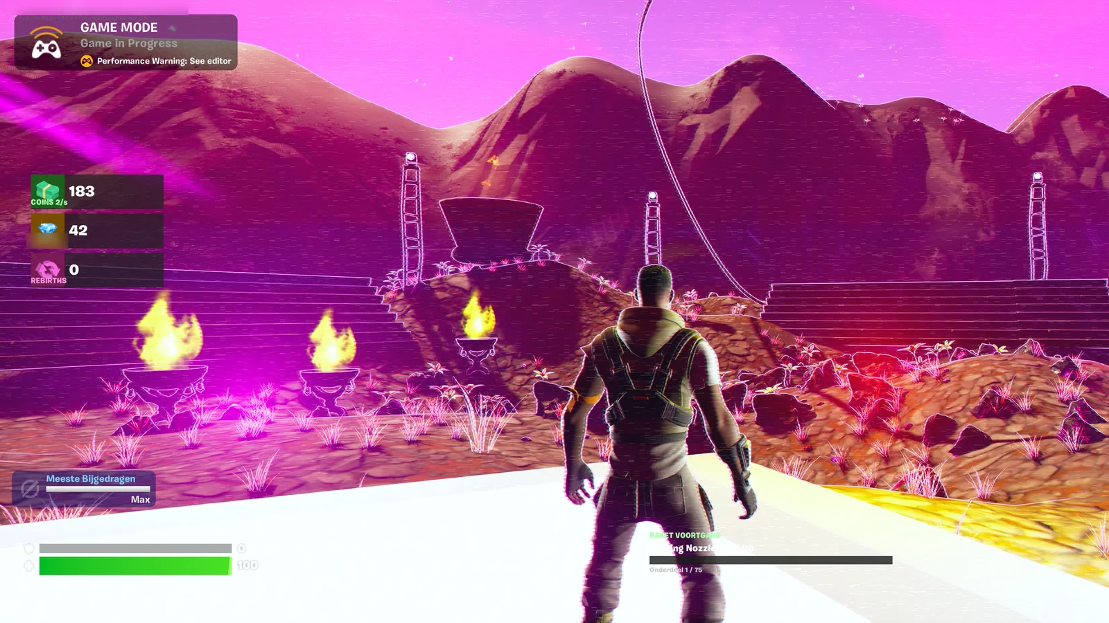Player HUD during the show with no beacon markers visible