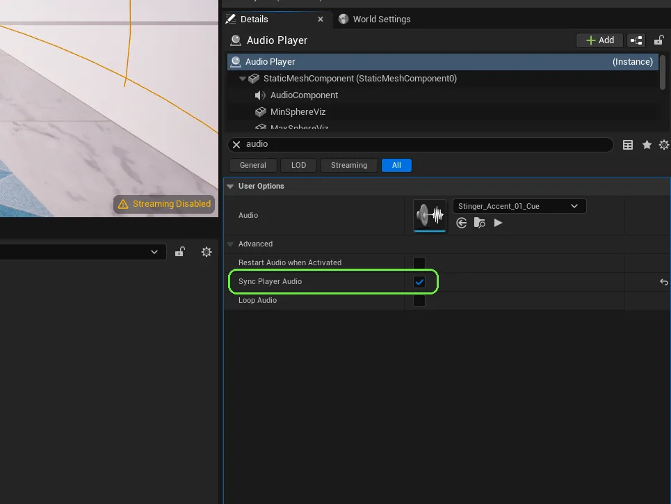 UEFN editor screenshot: Details panel of a device with the key setting highlighted