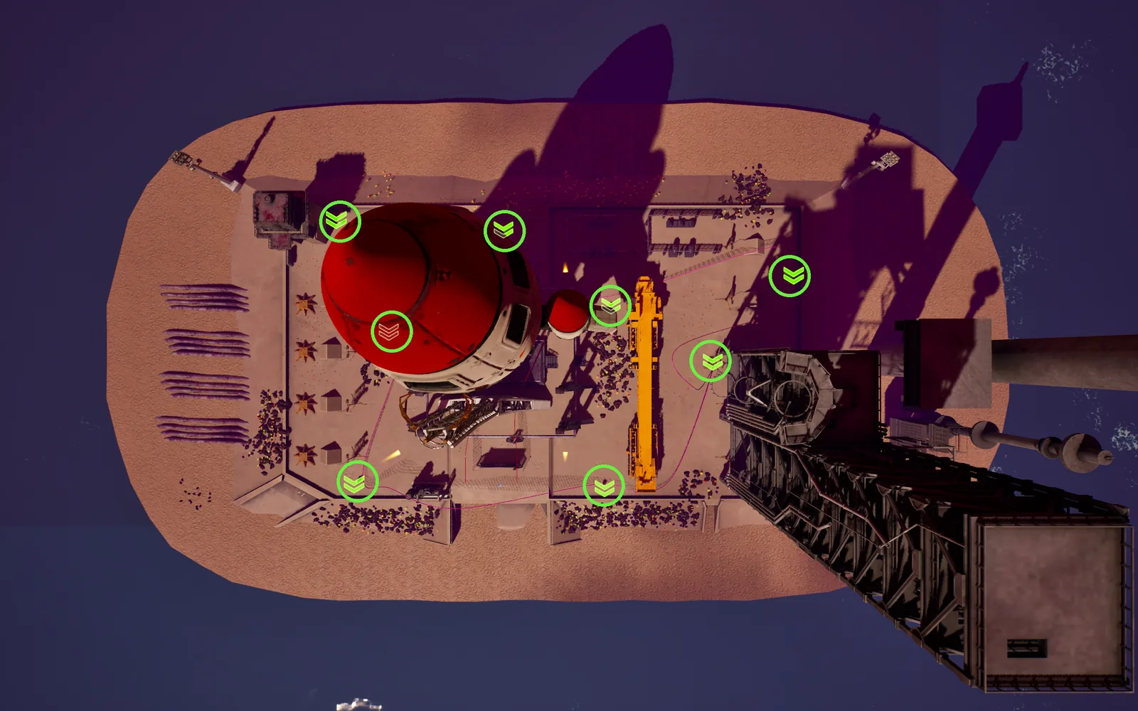 Top-down map with all node positions marked