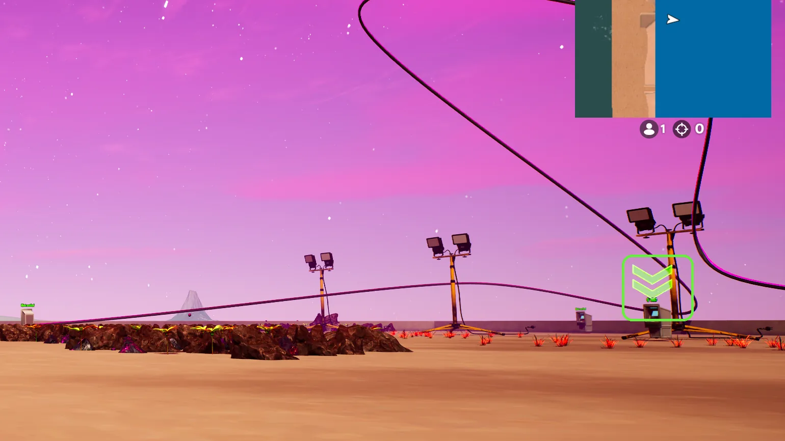 In-game view with a node's Beacon icon floating above it