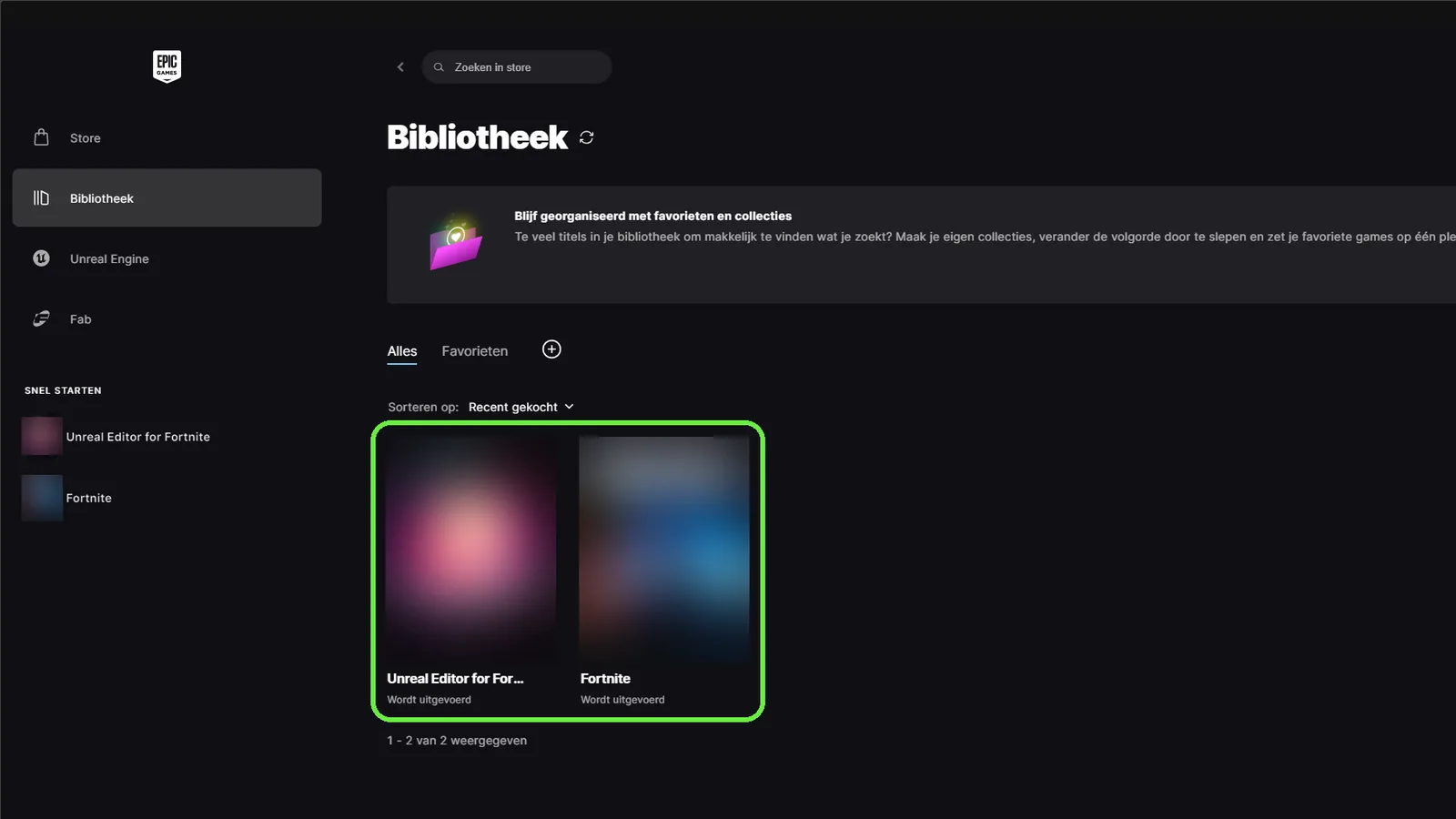 Epic Games Launcher Library with Fortnite installed
